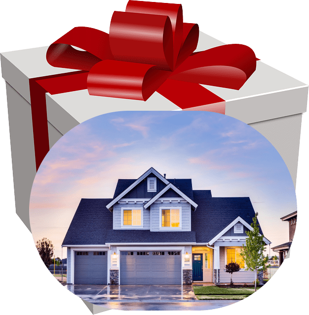 Home inside a giftbox